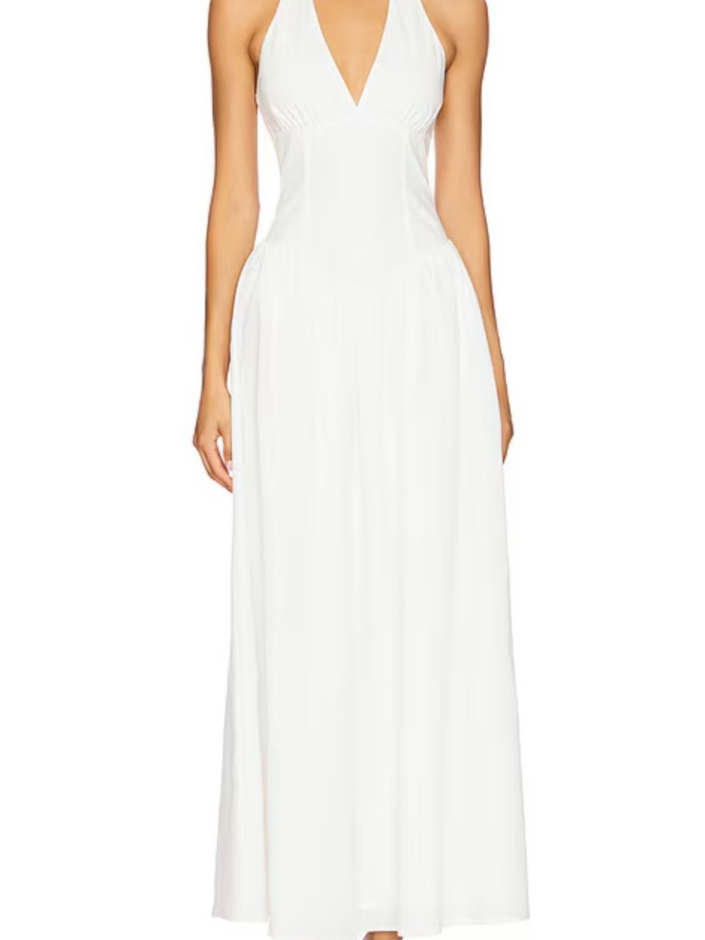 REVOLVE Bexley White Halter V-Neck Maxi Dress